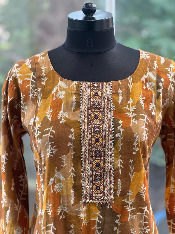 Yellow Printed Suit