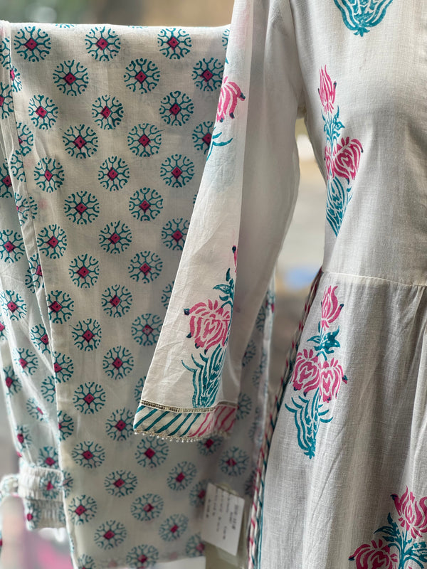 White Printed Co Ord