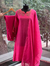 Pink Mul Tissue Neckline Suit