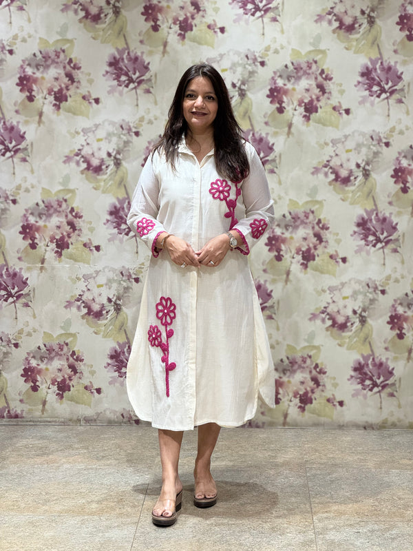 Pink Embroidered Mul Tunic