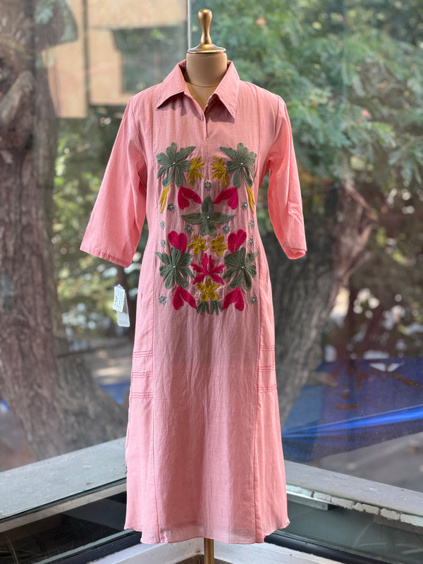 Baby Pink Thread Work Tunic