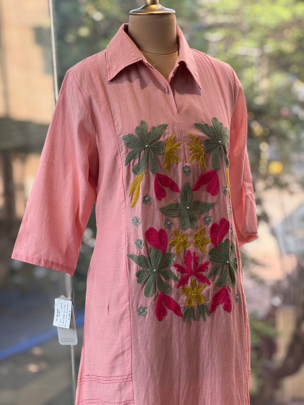 Baby Pink Thread Work Tunic