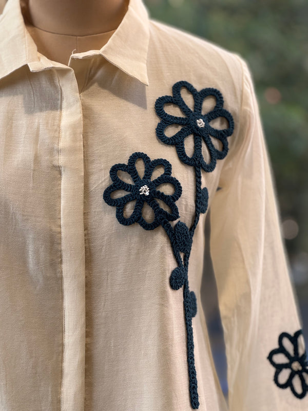 Blue Thread Work Mul Tunic