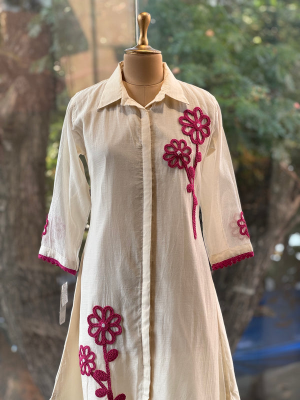 Pink Embroidered Mul Tunic