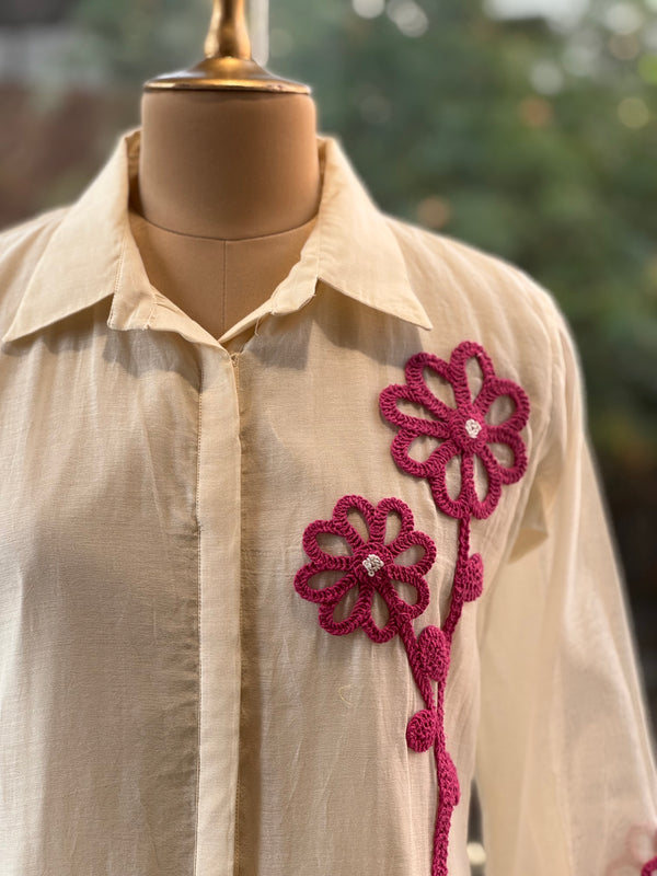 Pink Embroidered Mul Tunic