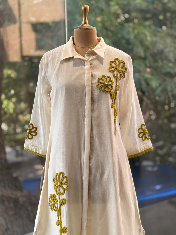 Green Embroidered Mul Tunic