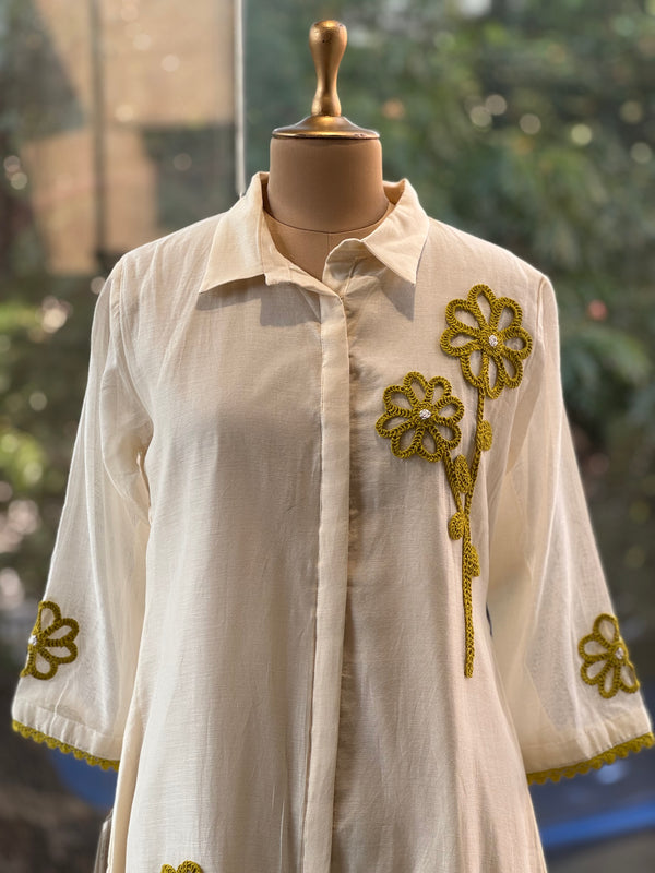 Green Embroidered Mul Tunic