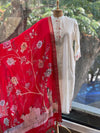 Half White Madhubani Print dupatta set