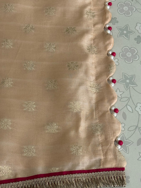Peach Banarasi Weaving Suit