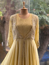 Yellow Intricate Hand Work Gown