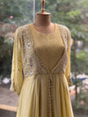 Yellow Intricate Hand Work Gown