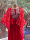 Red Bandhej Gown
