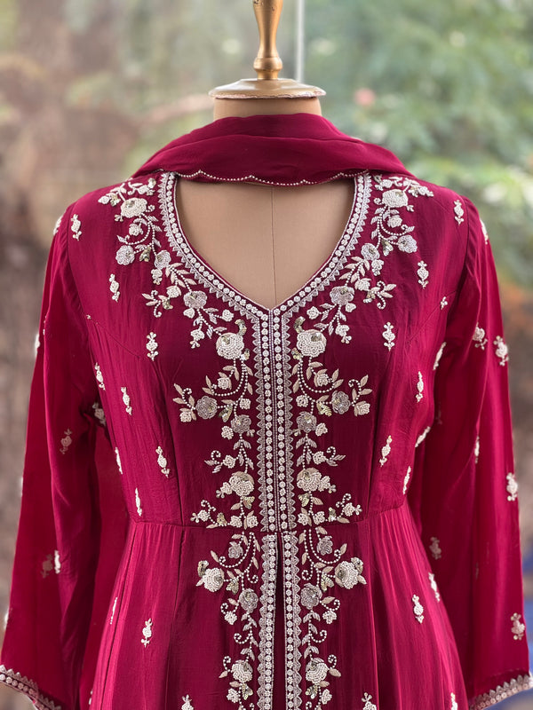 Purplish Maroon Gown