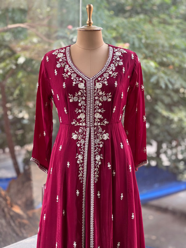 Purplish Maroon Gown