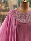 Pink Mul Beads Work Suit