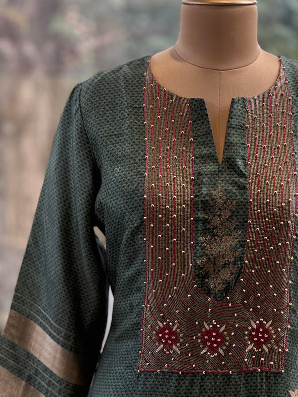 Green Hand Weaving Suit