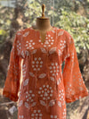 Orange Jaal Aplique Work Co Ord