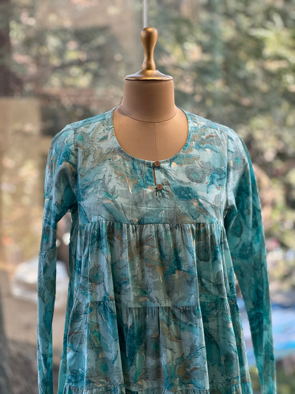 Blue Chudi Sleeves Tunic