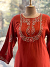 Rust Tissue Lines Palazzo Set
