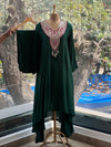 Green Crushed Dupatta Set