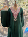 Green Crushed Dupatta Set