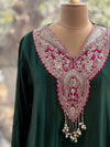 Green Crushed Dupatta Set