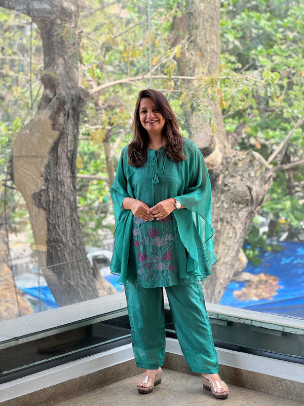 Green Intricate Work Co Ord