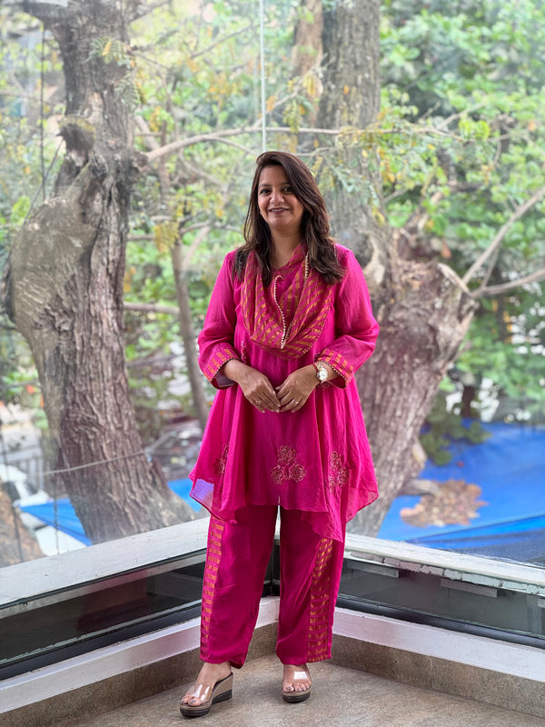Pink Cowl Neck Co Ord