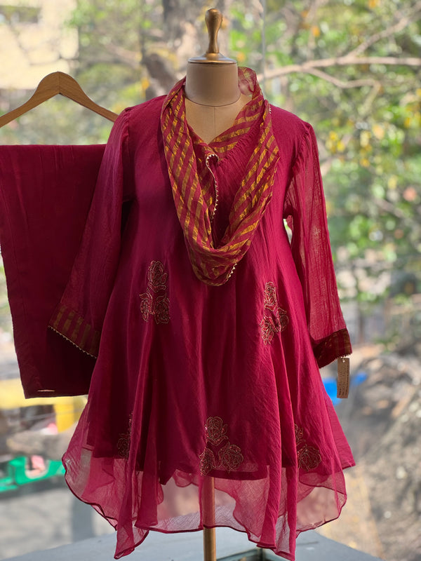 Maroon Cowl Neck Co Ord
