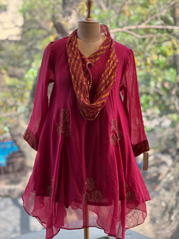 Maroon Cowl Neck Co Ord