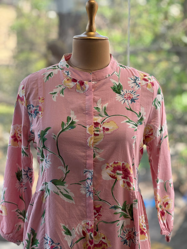 Pink Floral Print Tunic