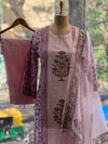 Pink/Purple Block Printed Dupatta Set