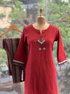 Maroon Mirror Work Co Ord