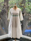 Half White Self Weaving Dress