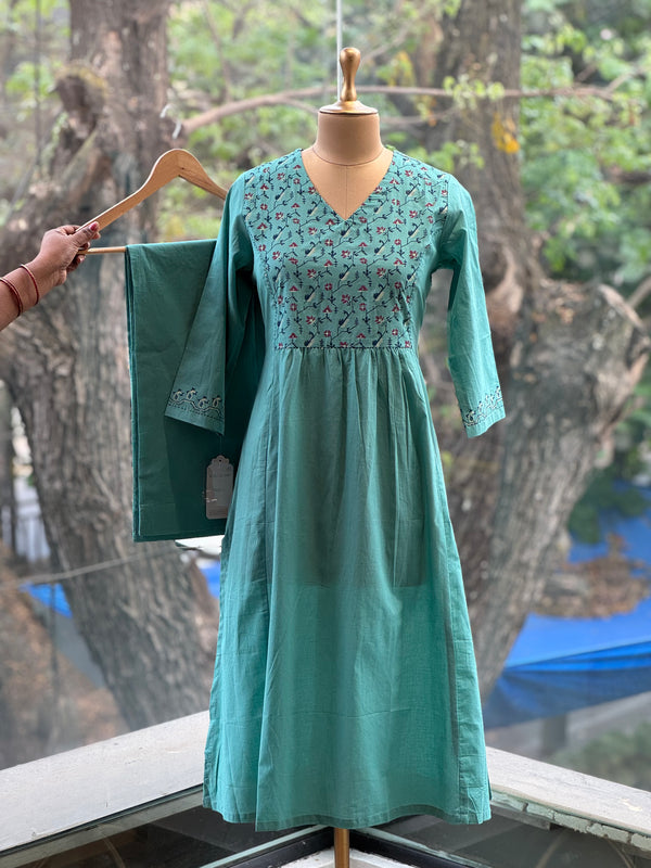Blue Floral Yoke Co Ord