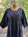 Dark Blue Floral Print Dress