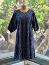 Dark Blue Floral Print Dress