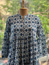 Blue Printed Tiered Dress