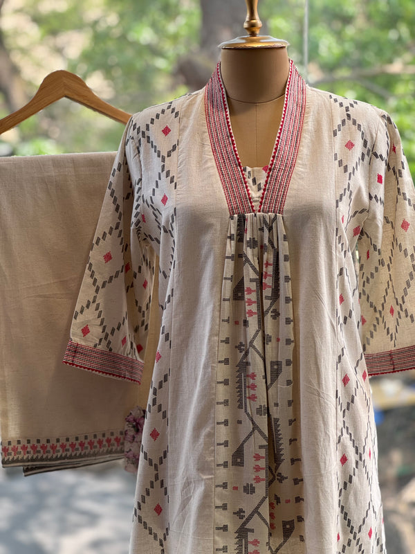 Cream V Neck Co Ord