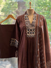 Dark Brown Dupatta Set