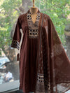 Dark Brown Dupatta Set
