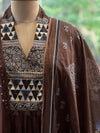 Dark Brown Dupatta Set