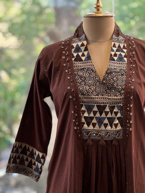 Dark Brown Dupatta Set