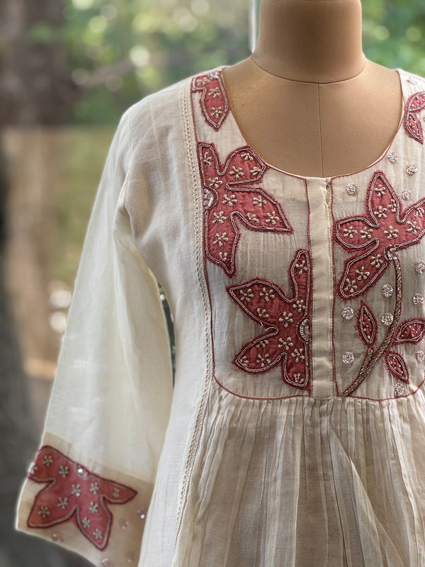 Cream Chanderi Mul Suit