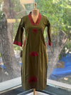 Green Mirror Work Dupatta Set