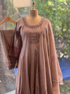 Brown Mirror Work Suit