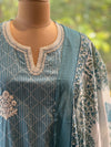 Blue Kota Dupatta Set