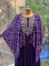 Purple Bandhej Kaftan Style Gown
