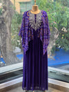 Purple Bandhej Kaftan Style Gown
