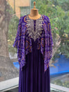 Purple Bandhej Kaftan Style Gown